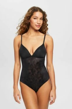 ESPRIT Body Mit Wattierten Cups Und Grafischer Spitze
