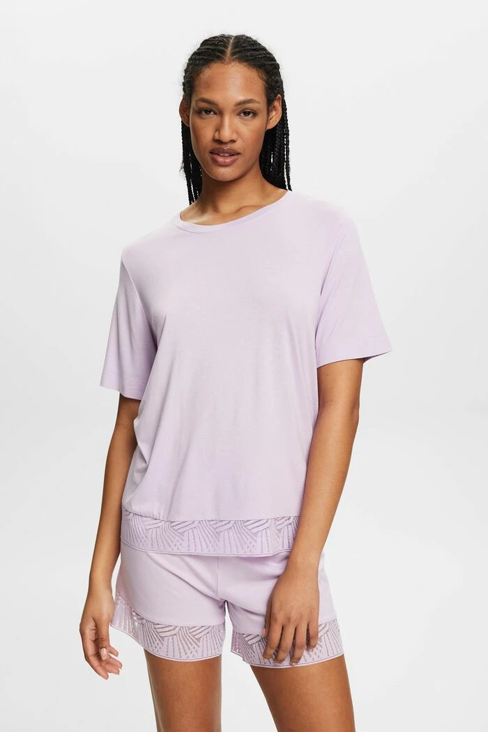 ESPRIT Kurzes Pyjama-Set Mit Spitzenbesatz 3 ESPRIT Kurzes Pyjama-Set Mit Spitzenbesatz