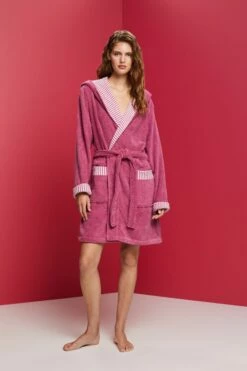 ESPRIT Frottée-Bademantel Mit Gestreiftem Innenfutter -Cheap ESPRIT Store 17382B 350 15