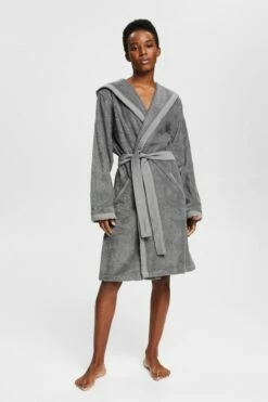 ESPRIT Bademantel Mit Fixiertem Bindegürtel