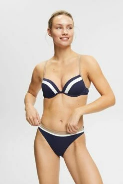 ESPRIT Dreifarbiges, Wattiertes Bikinioberteil Mit Bügeln