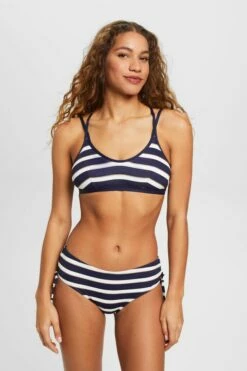 ESPRIT Gestreifte Bikinihose Mit Mittelhohem Bund