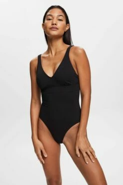 ESPRIT Recycelt: Badeanzug Mit V-Ausschnitt