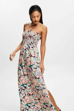 ESPRIT Gesmoktes Schlauchkleid In Maxilänge