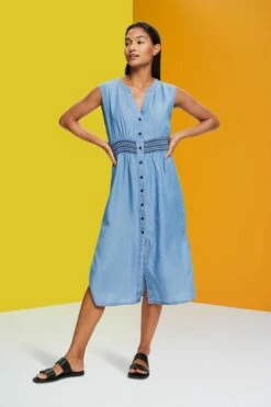 ESPRIT Ärmelloses Midikleid In Jeansoptik -Cheap ESPRIT Store 993ER1A312 902 14