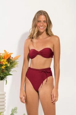 Bottom Shimmer-Divino Belted-High-Waist 10 Bottom Shimmer-Divino Belted-High-Waist -Cheap ESPRIT Store bottom shimmer divino belted high waist model front 03